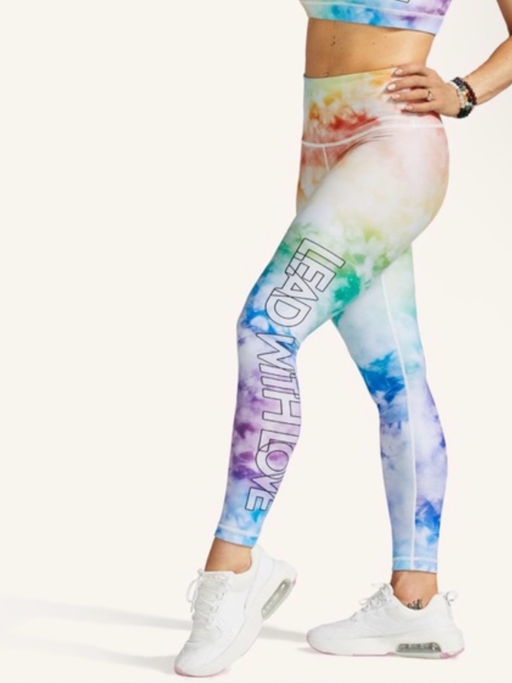 With Tie-Dye 'Lead With Love' High-Waist Leggings